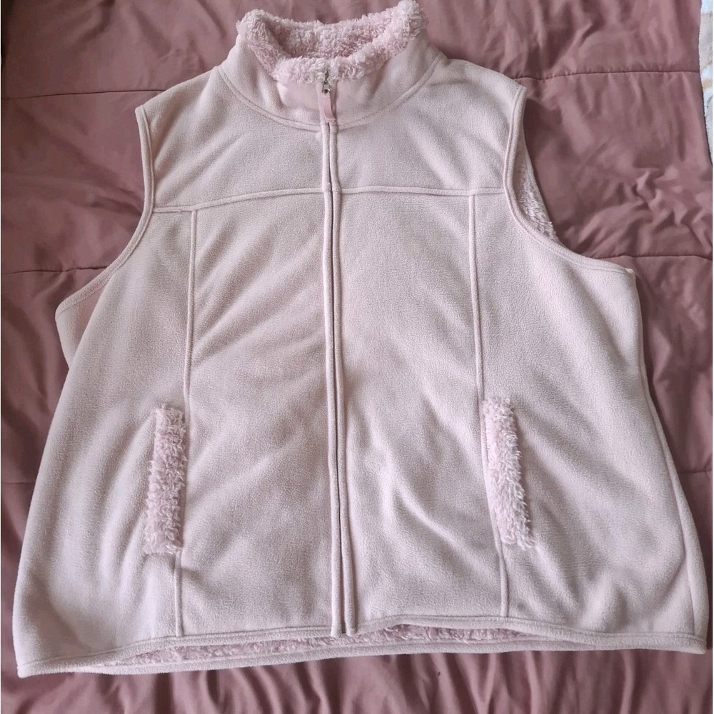 Northcrest Pink Vest Womens Plus 3x 24w/26w Fake Fur